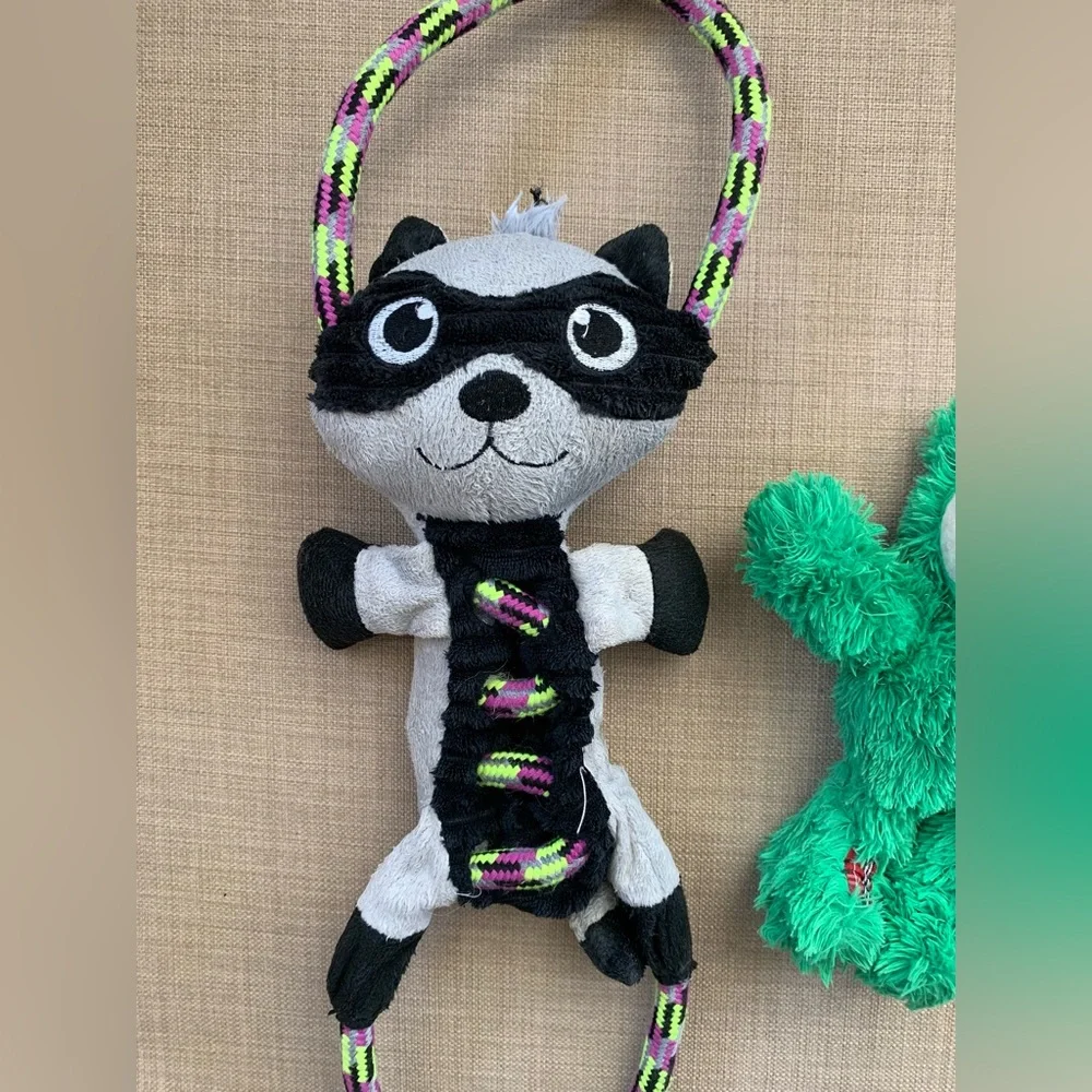 Kong Squeaky & robe raccoon Dog toy Bundle